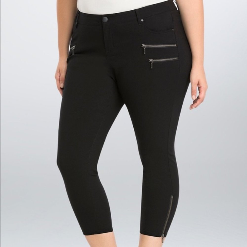 Torrid Black Zipper Detail Ankle Pant